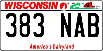 WI license plate 383NAB