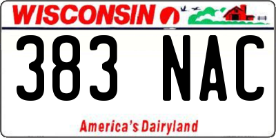 WI license plate 383NAC