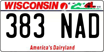 WI license plate 383NAD