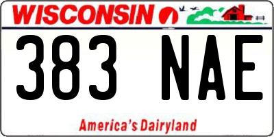 WI license plate 383NAE