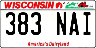 WI license plate 383NAI