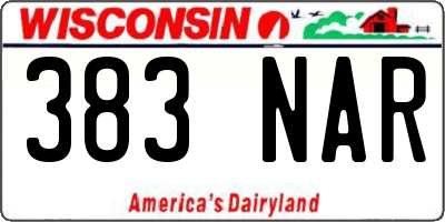 WI license plate 383NAR
