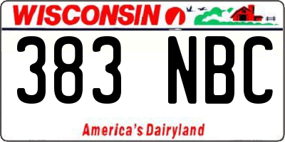 WI license plate 383NBC