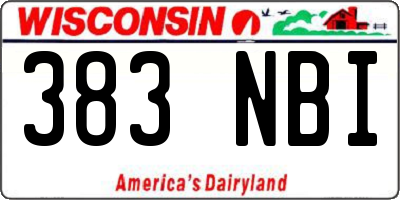 WI license plate 383NBI