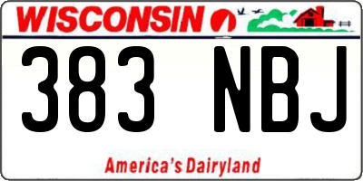 WI license plate 383NBJ