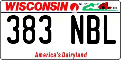 WI license plate 383NBL