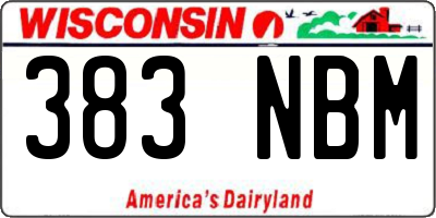 WI license plate 383NBM