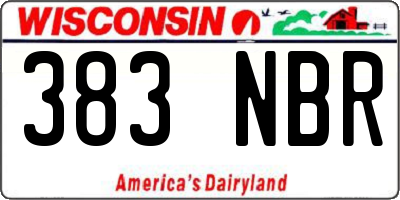 WI license plate 383NBR
