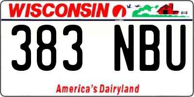 WI license plate 383NBU
