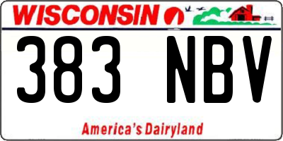 WI license plate 383NBV