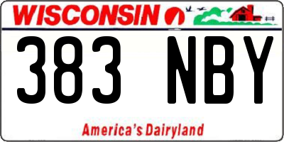 WI license plate 383NBY