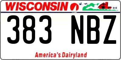 WI license plate 383NBZ