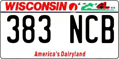 WI license plate 383NCB