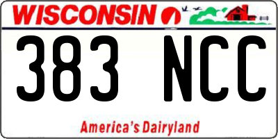WI license plate 383NCC