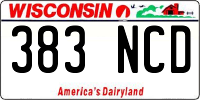 WI license plate 383NCD