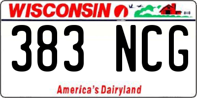 WI license plate 383NCG