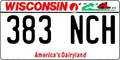 WI license plate 383NCH