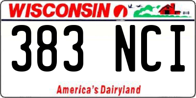 WI license plate 383NCI