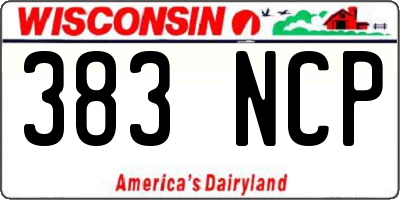 WI license plate 383NCP