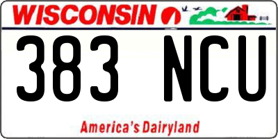 WI license plate 383NCU