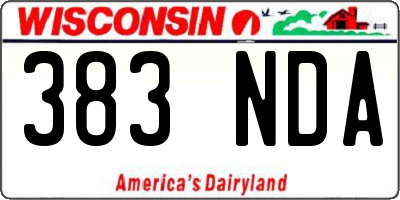 WI license plate 383NDA