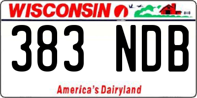 WI license plate 383NDB