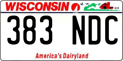 WI license plate 383NDC