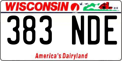 WI license plate 383NDE