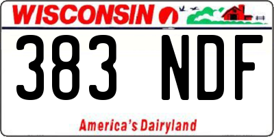 WI license plate 383NDF