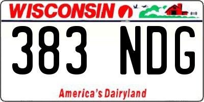 WI license plate 383NDG