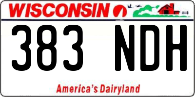 WI license plate 383NDH