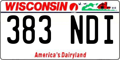 WI license plate 383NDI