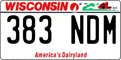WI license plate 383NDM