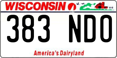 WI license plate 383NDO