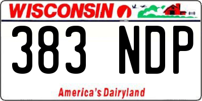 WI license plate 383NDP