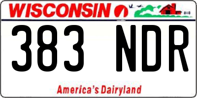 WI license plate 383NDR