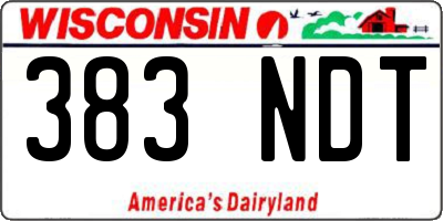 WI license plate 383NDT