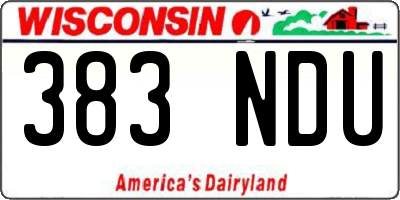 WI license plate 383NDU