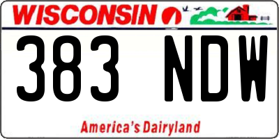 WI license plate 383NDW