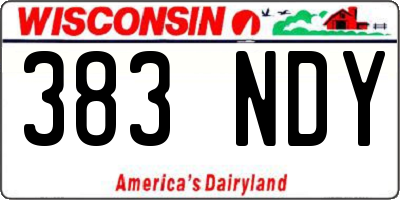 WI license plate 383NDY