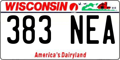 WI license plate 383NEA