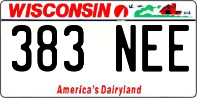 WI license plate 383NEE