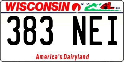 WI license plate 383NEI