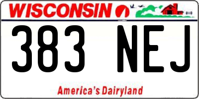 WI license plate 383NEJ