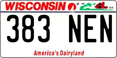WI license plate 383NEN
