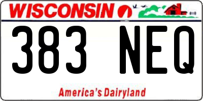 WI license plate 383NEQ