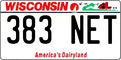 WI license plate 383NET
