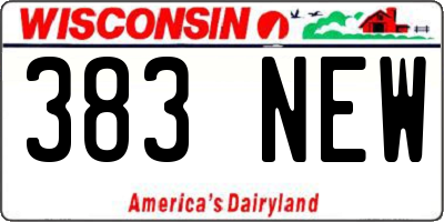 WI license plate 383NEW