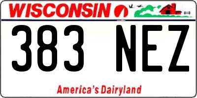 WI license plate 383NEZ
