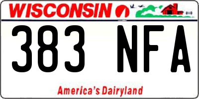 WI license plate 383NFA